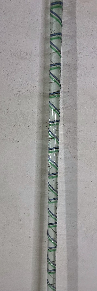 Rare Solid Glass "conscript's Cane" (glassmaker's Cane), Circa 1900.-photo-3