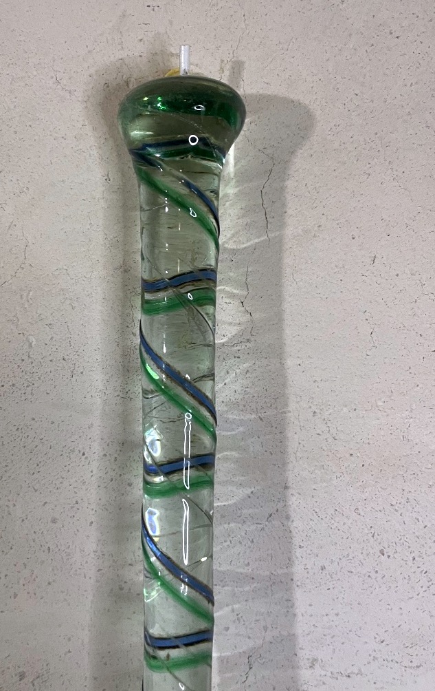 Rare Solid Glass "conscript's Cane" (glassmaker's Cane), Circa 1900.-photo-4