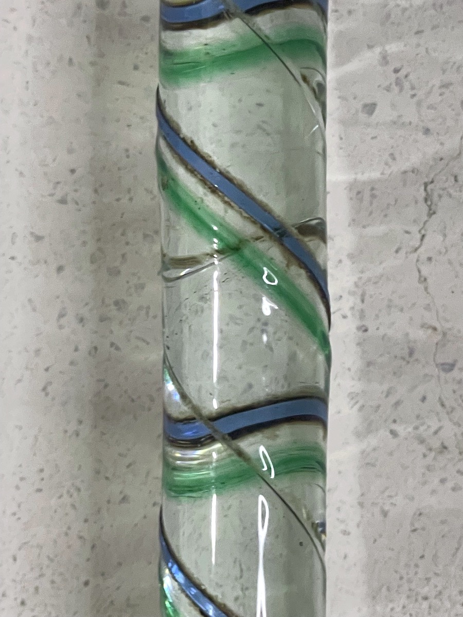 Rare Solid Glass "conscript's Cane" (glassmaker's Cane), Circa 1900.-photo-2