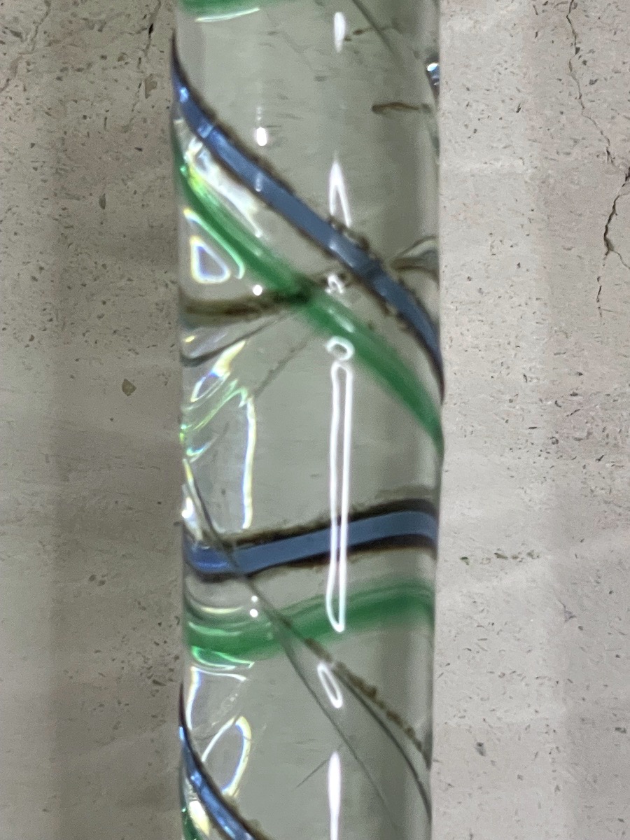 Rare Solid Glass "conscript's Cane" (glassmaker's Cane), Circa 1900.-photo-3