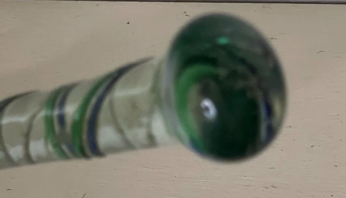 Rare Solid Glass "conscript's Cane" (glassmaker's Cane), Circa 1900.-photo-4