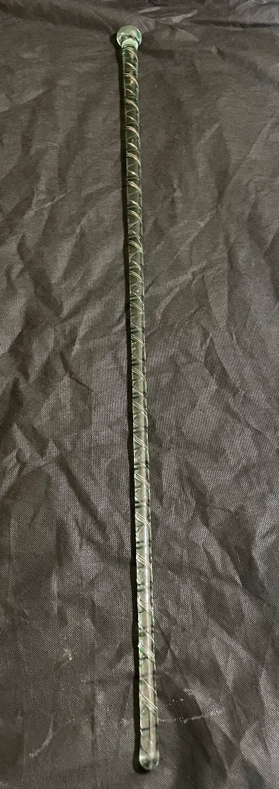 Rare Solid Glass "conscript's Cane" (glassmaker's Cane), Circa 1900.-photo-6