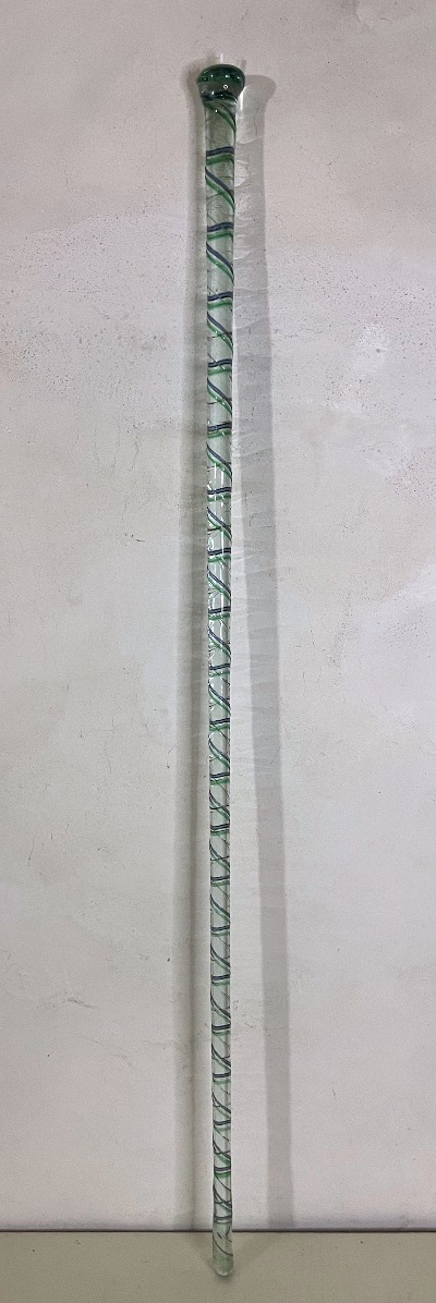 Rare Solid Glass "conscript's Cane" (glassmaker's Cane), Circa 1900.