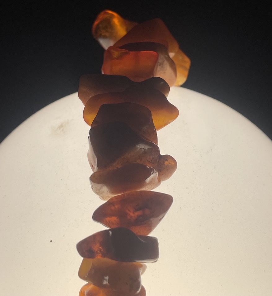Antique Natural Amber Necklace – Approx. 110 Chips – 80 Cm-photo-4