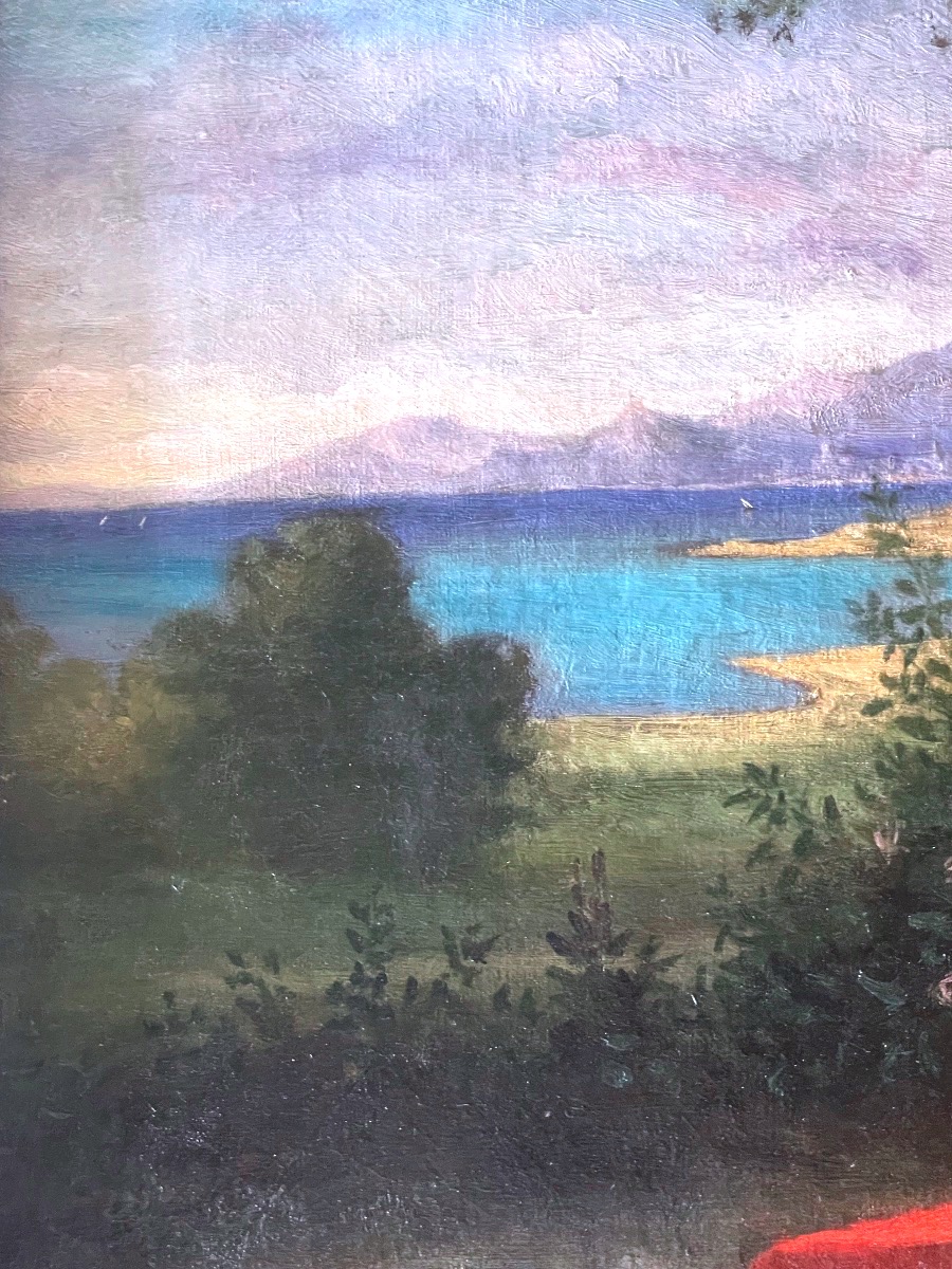 Napolitaine au bord de la mer — XIXe siècle Huile sur toile, vers 1870-1880.-photo-2