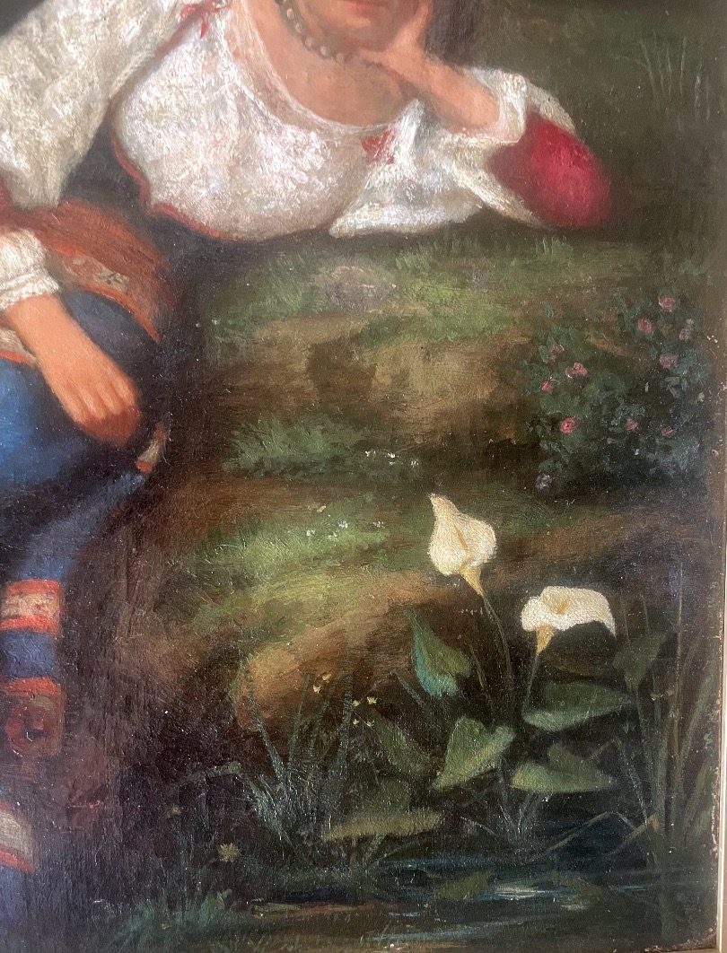 Napolitaine au bord de la mer — XIXe siècle Huile sur toile, vers 1870-1880.-photo-1