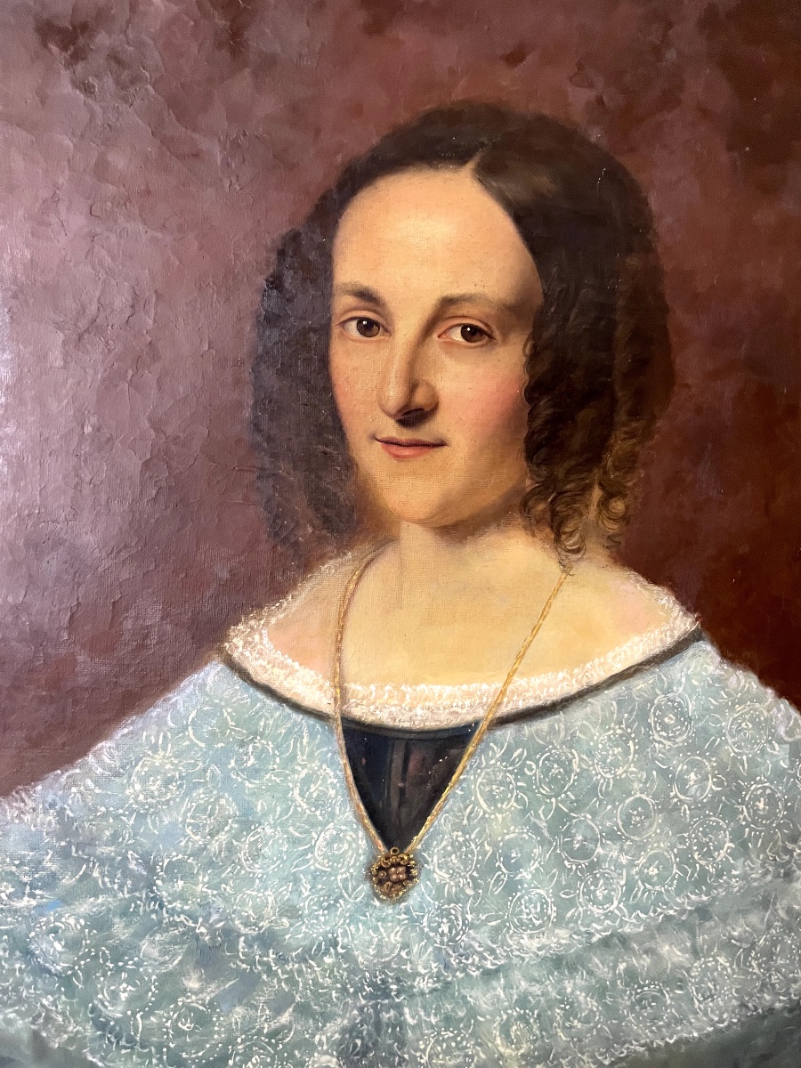 Portrait Of A Young Woman  – 1840, 19th-century French School – Attributed To J. L. Espérandieu?-photo-3