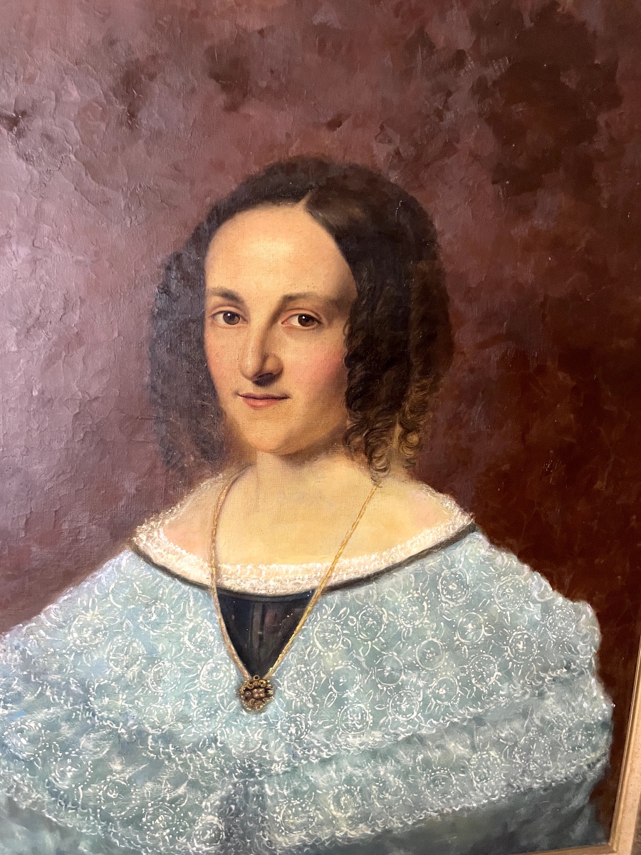 Portrait Of A Young Woman  – 1840, 19th-century French School – Attributed To J. L. Espérandieu?-photo-5
