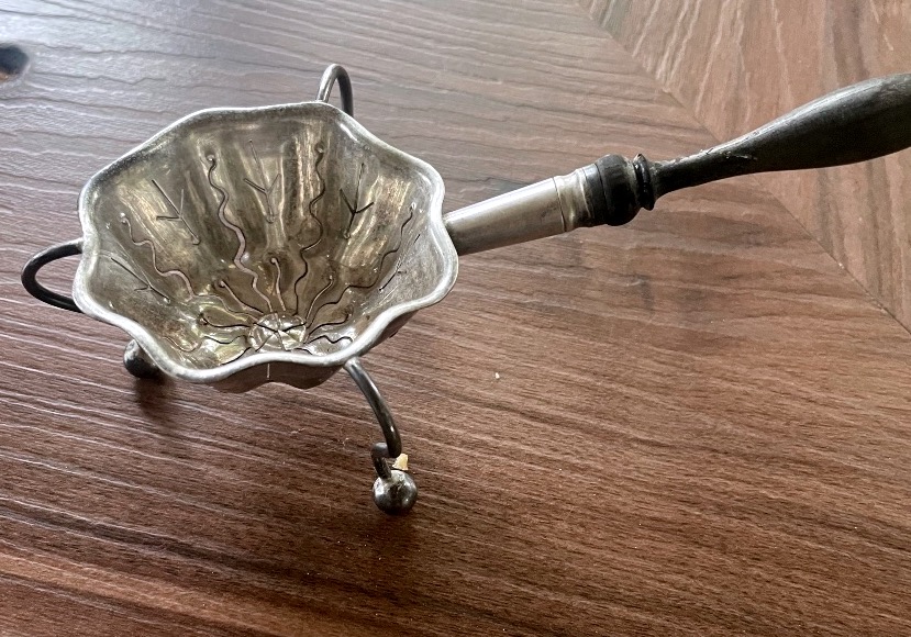 Small Solid Silver Tea Strainer – Henri Soufflot – Minerva Mark – 19th Century-photo-2