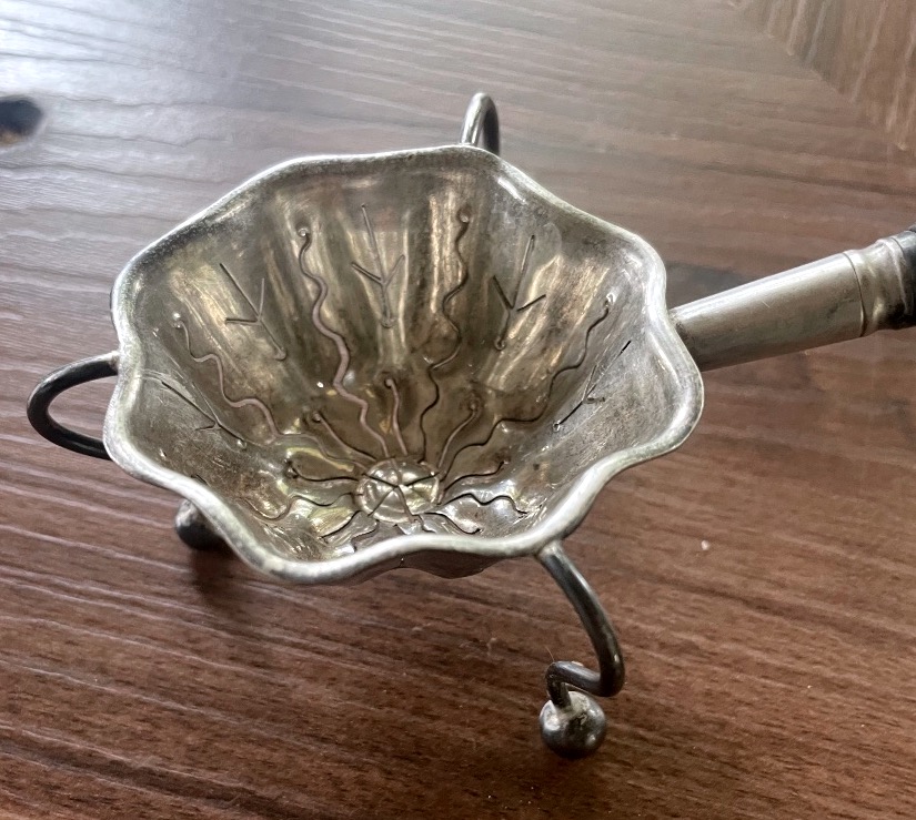 Small Solid Silver Tea Strainer – Henri Soufflot – Minerva Mark – 19th Century-photo-2