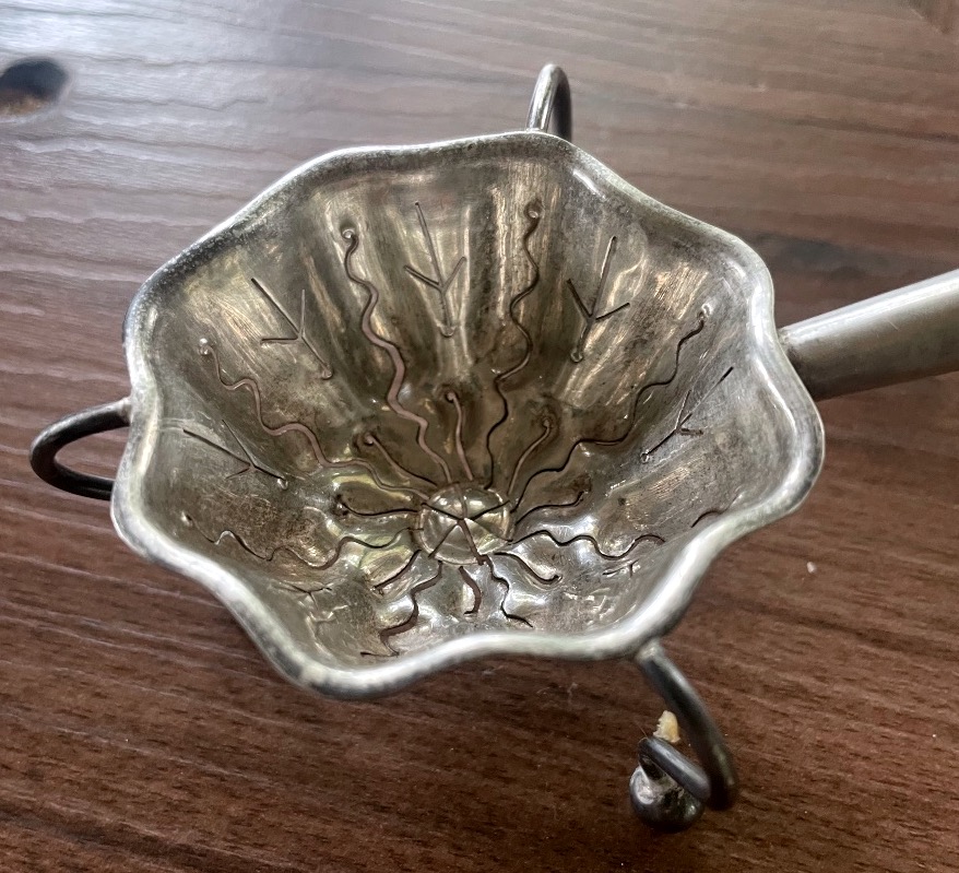 Small Solid Silver Tea Strainer – Henri Soufflot – Minerva Mark – 19th Century-photo-3