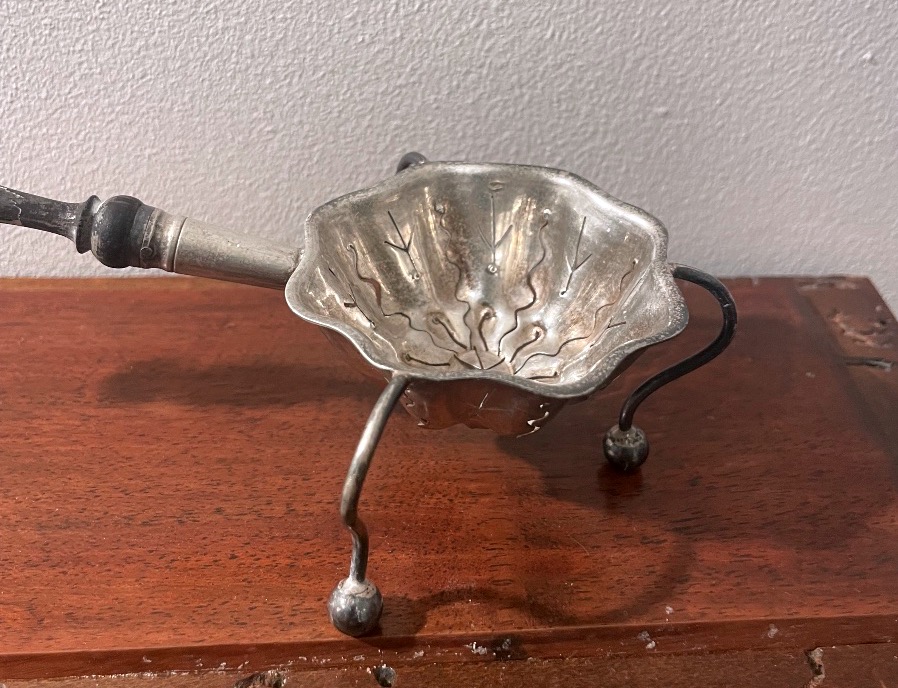 Small Solid Silver Tea Strainer – Henri Soufflot – Minerva Mark – 19th Century-photo-8