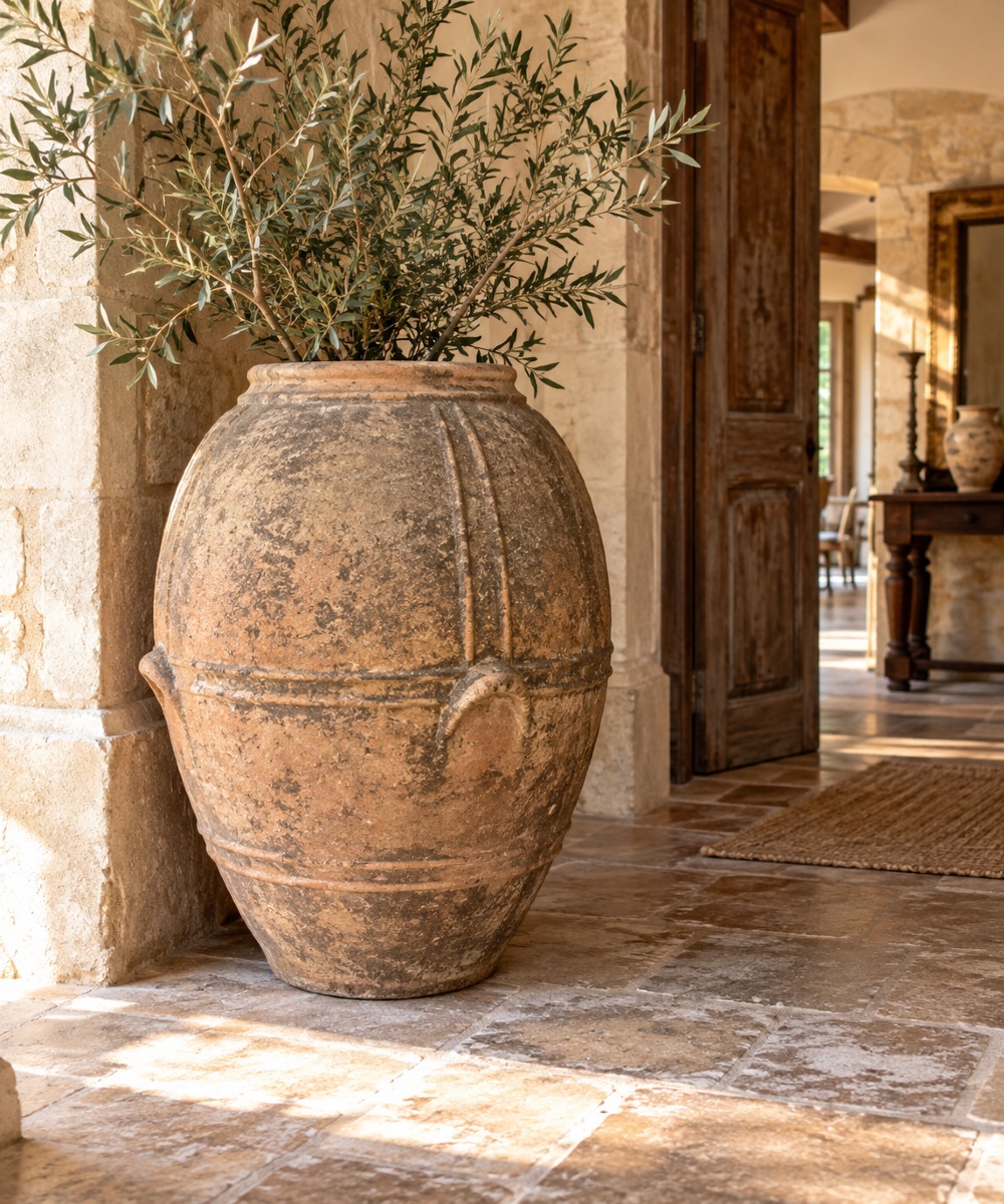 Grande jarre ancienne en terre cuite  Type Orcio Toscano XIX ème -photo-2