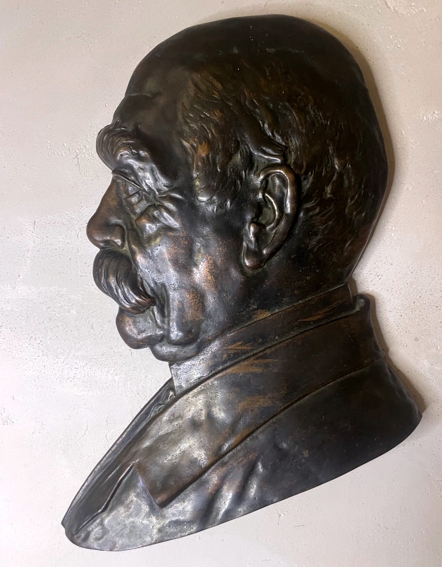 Bronze-patinated Cast-iron Plaque – Portrait Of Otto Von Bismarck-photo-2