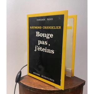 Lampe design vintage “Livre ouvert” – clin d’œil à Raymond Chandler – années 80