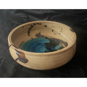 POTERIE DU COLOMBIER – SALADIER EN GRÈS ÉMAILLÉ