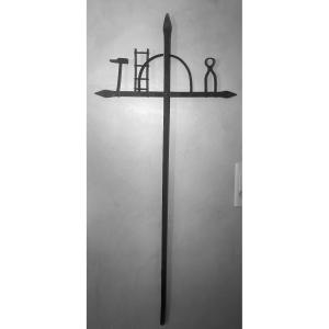 Wrought-iron Wayside Cross – Gévaudan / Haute-loire, Early 19th Century