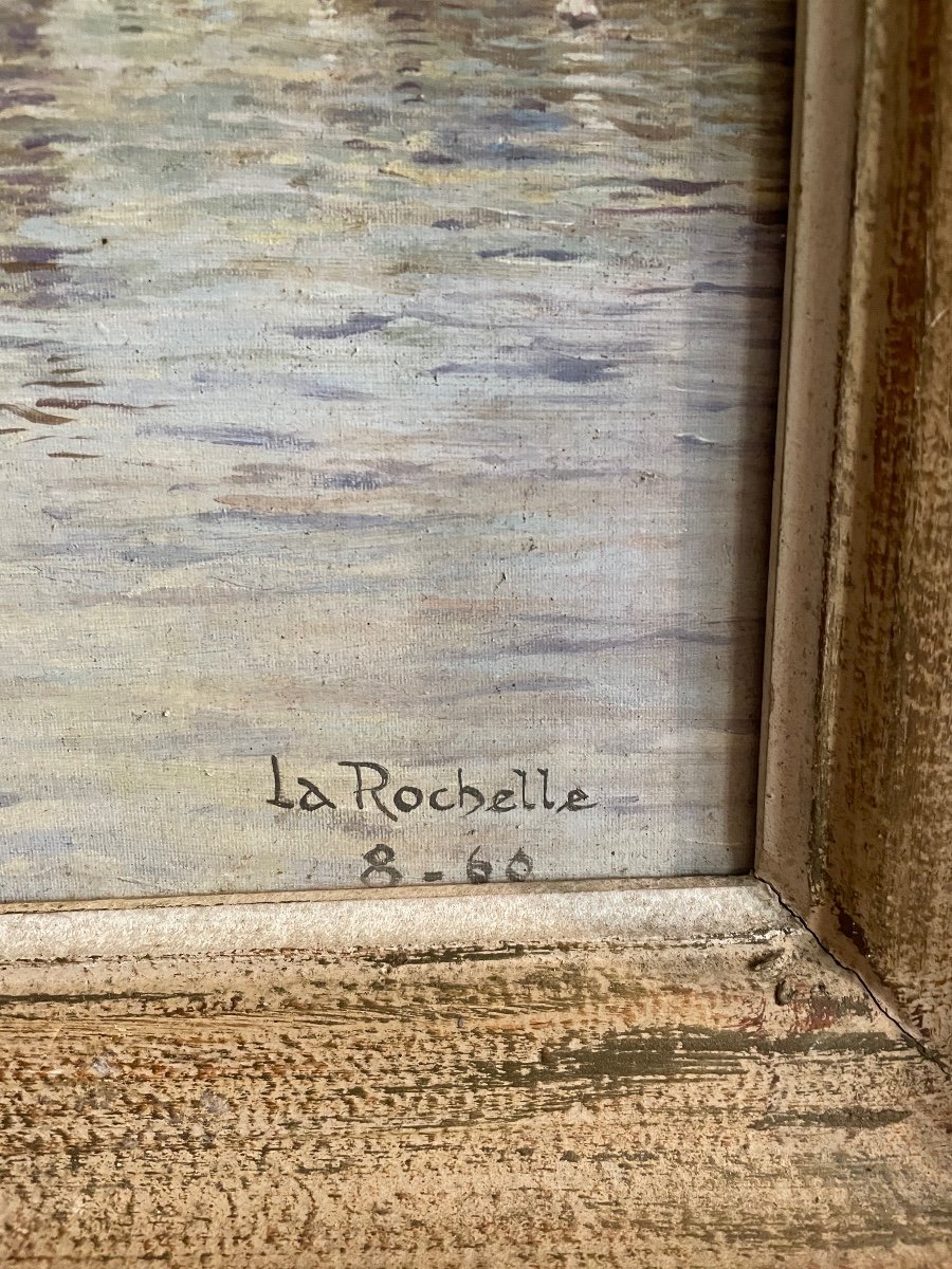 Huile Sur Carton Port De La Rochelle -photo-2