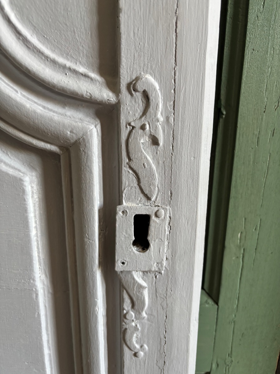 Grande porte de placard  XVlll eme siècle en chêne 238 x 83 cm -photo-4