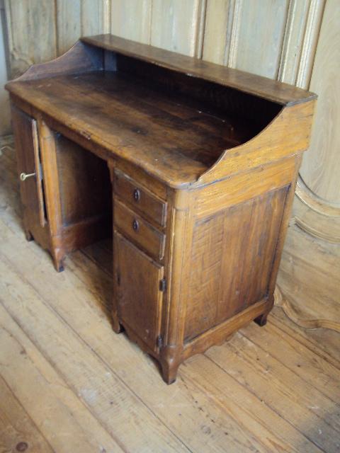 Bureau 18ème En Chène Et Noyer-photo-2