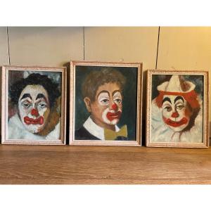 3 Portraits Of Clows 