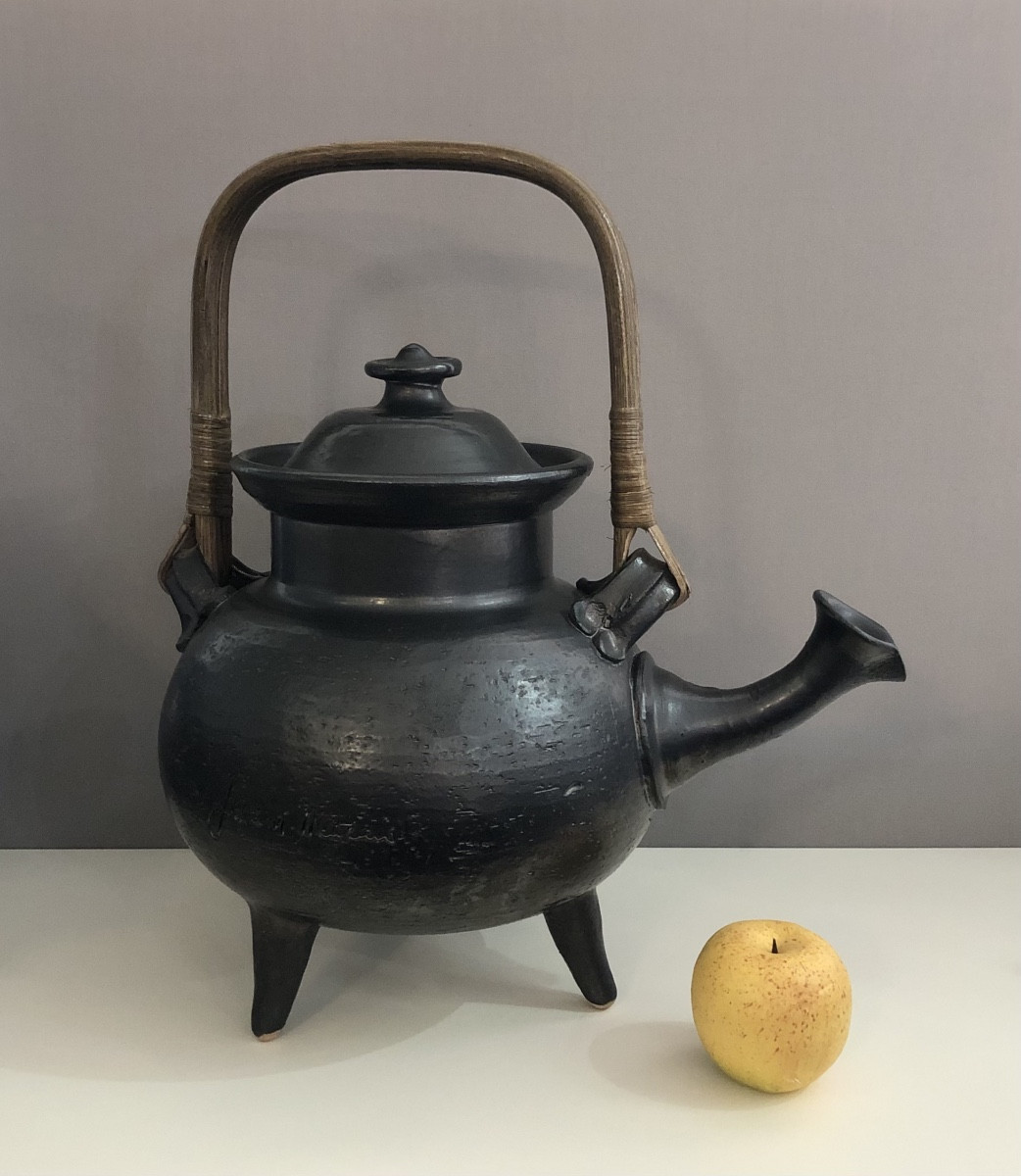 Large Ceramic Tripod Teapot Signed Jean Marais (1913-1998) Circa 1970-photo-3
