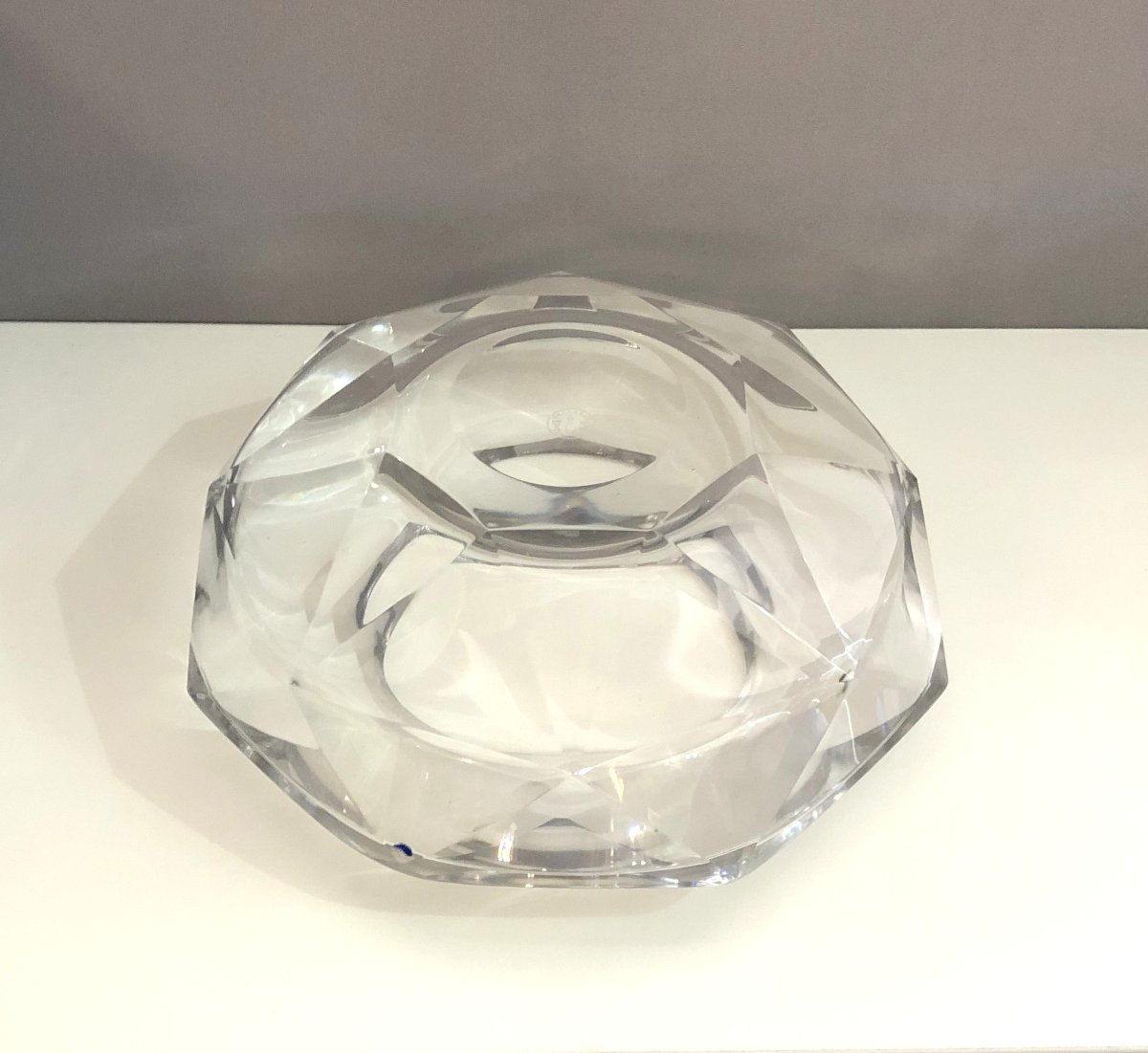 coupe à fleurs / centre de table en cristal de BACCARAT signé, modèle DIAMANT-photo-1