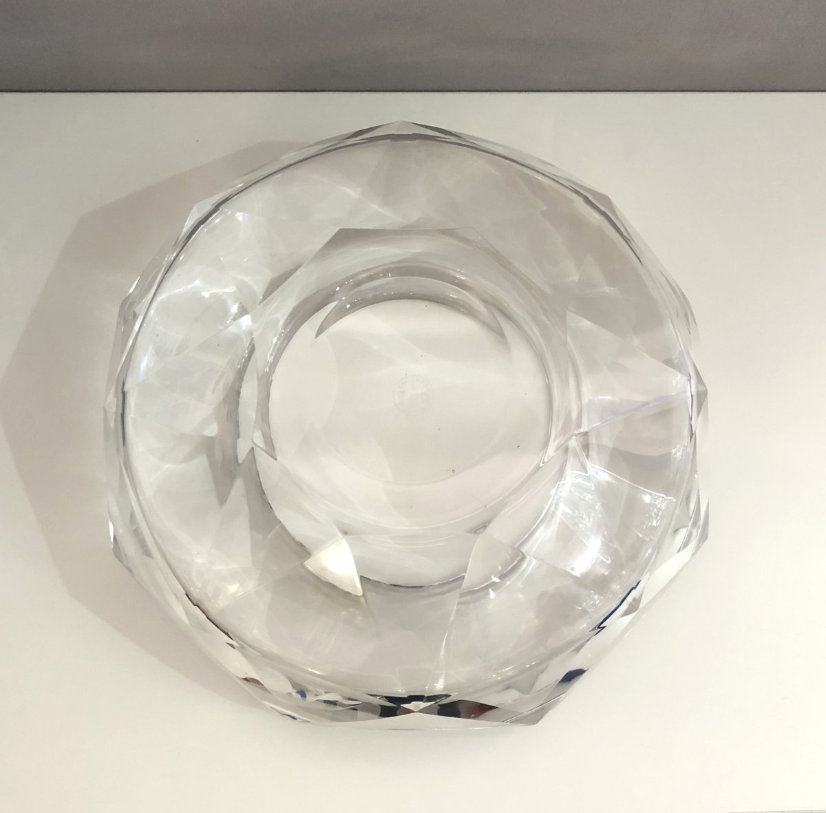 coupe à fleurs / centre de table en cristal de BACCARAT signé, modèle DIAMANT-photo-2