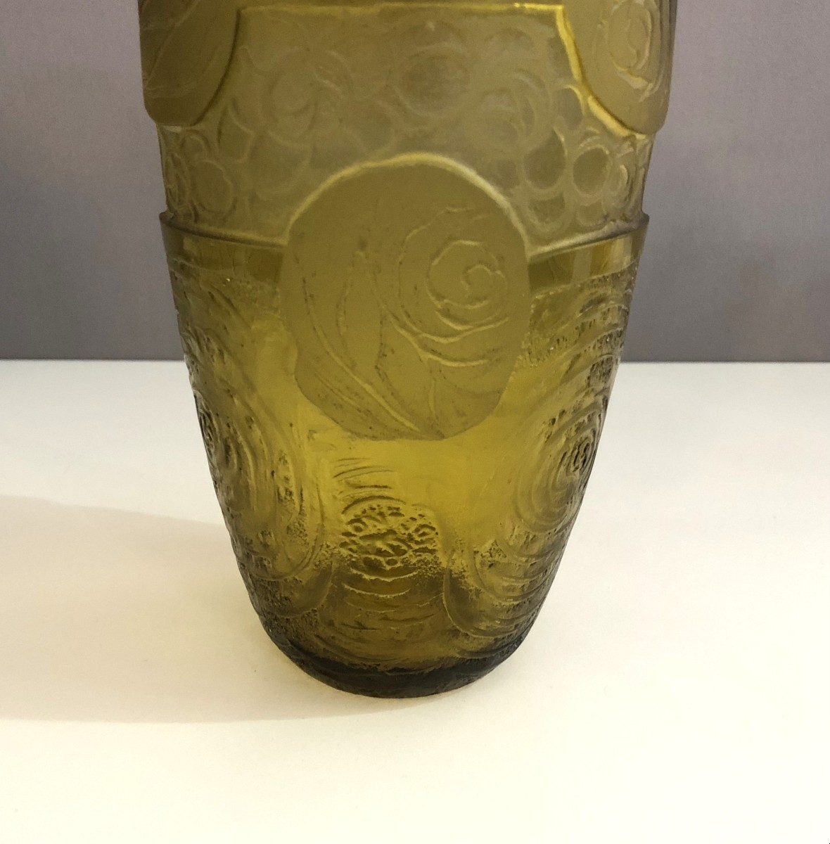 vase ART DECO en verre signé MONTJOYE (Legras)-photo-3