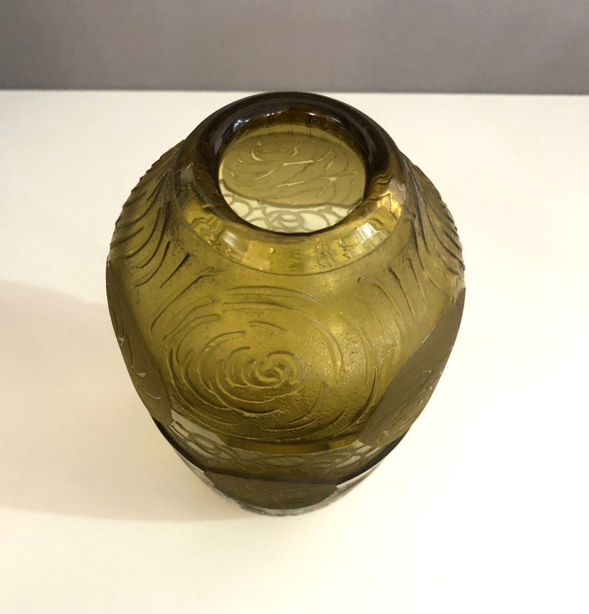 vase ART DECO en verre signé MONTJOYE (Legras)-photo-4