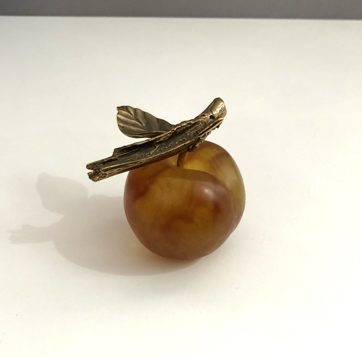 Reine Claude Sculpture In Glass Paste And Bronze Signed Daum France-photo-2
