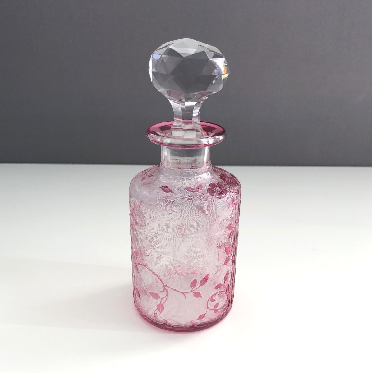 Old Crystal Perfume Bottle By Baccarat Model Eglantier-photo-4