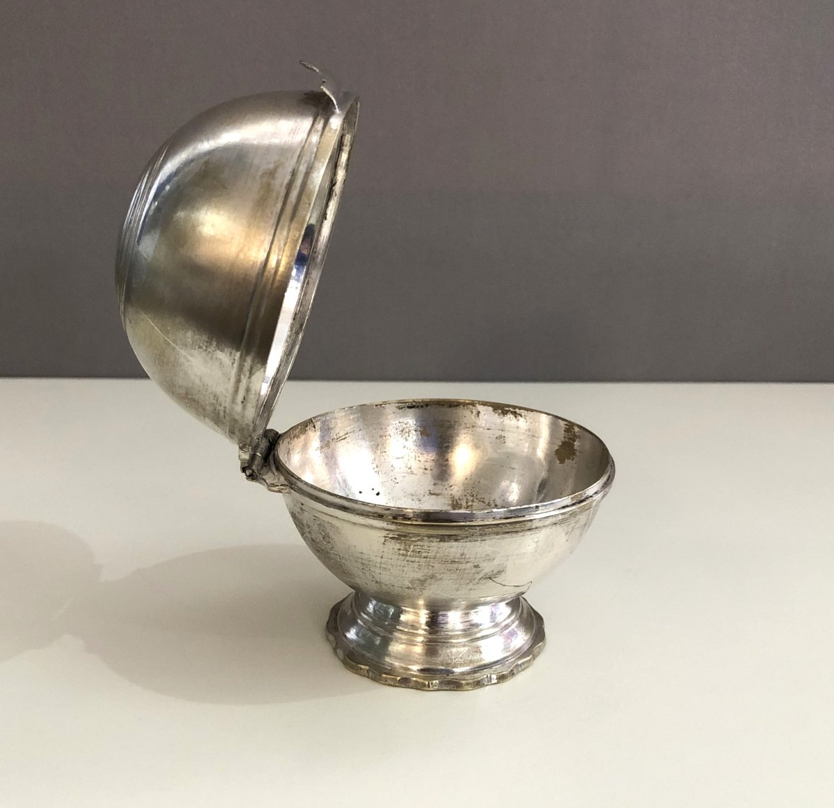 Old Silver-plated Metal Sponge/soap Ball From The 18th Century-photo-8