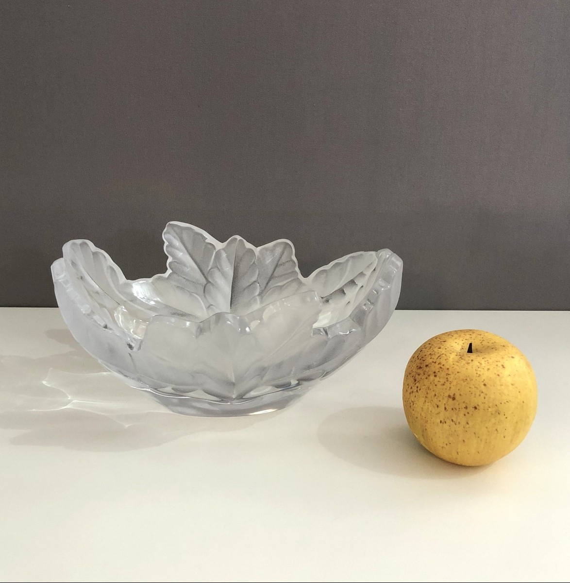 Crystal Bowl / Planter Signed Lalique France Model Compiegne 20 Cm-photo-2