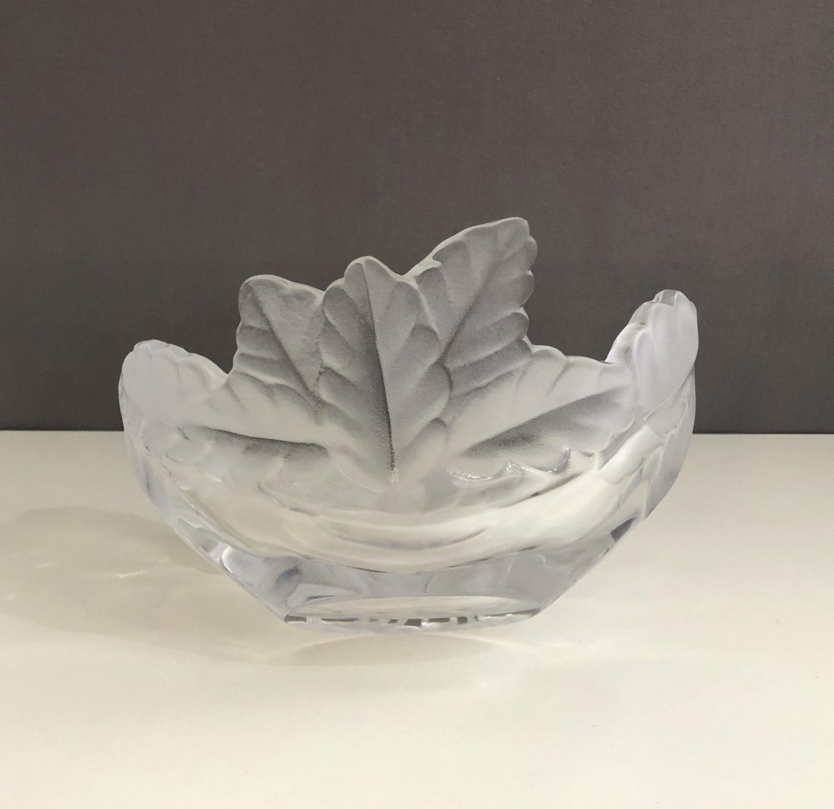 Crystal Bowl / Planter Signed Lalique France Model Compiegne 20 Cm-photo-4