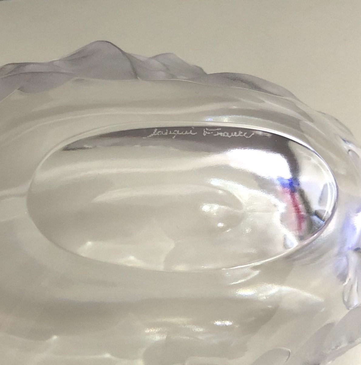 Crystal Bowl / Planter Signed Lalique France Model Compiegne 20 Cm-photo-3