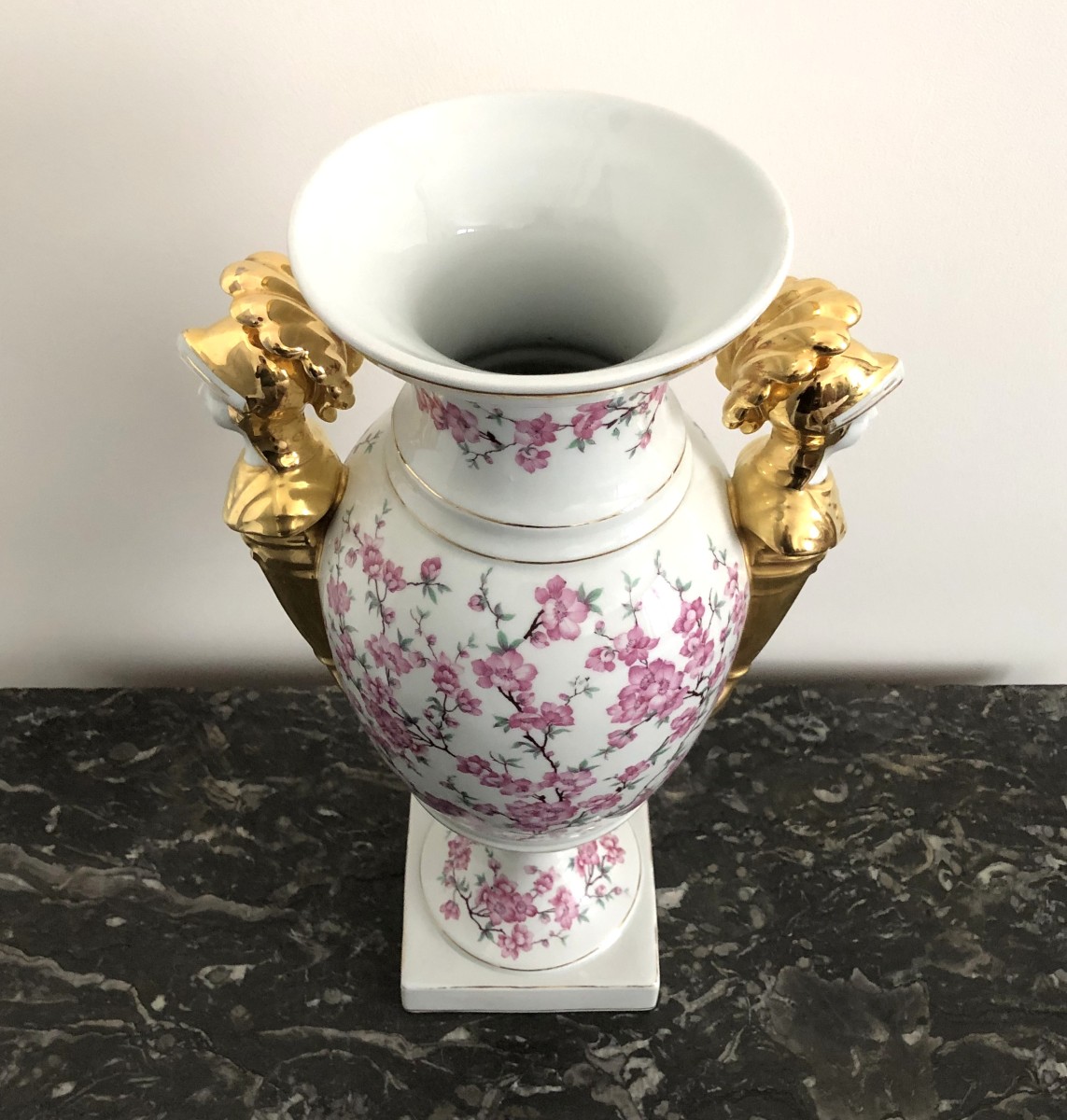 Limoges / Château Du Cruou Imposing Porcelain Vase 46 Cm-photo-2