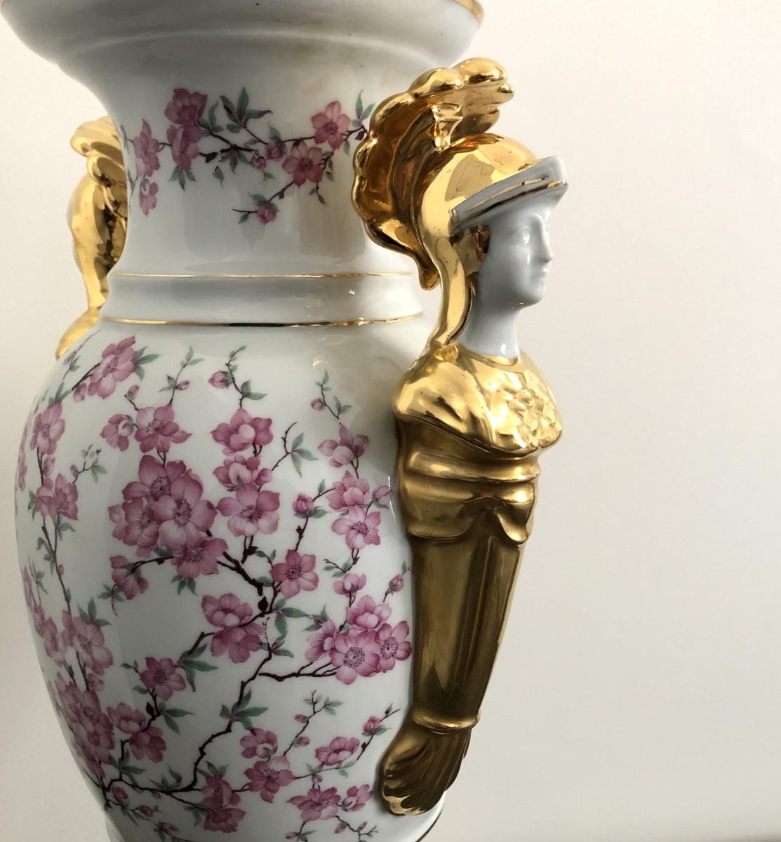 Limoges / Château Du Cruou Imposing Porcelain Vase 46 Cm-photo-3