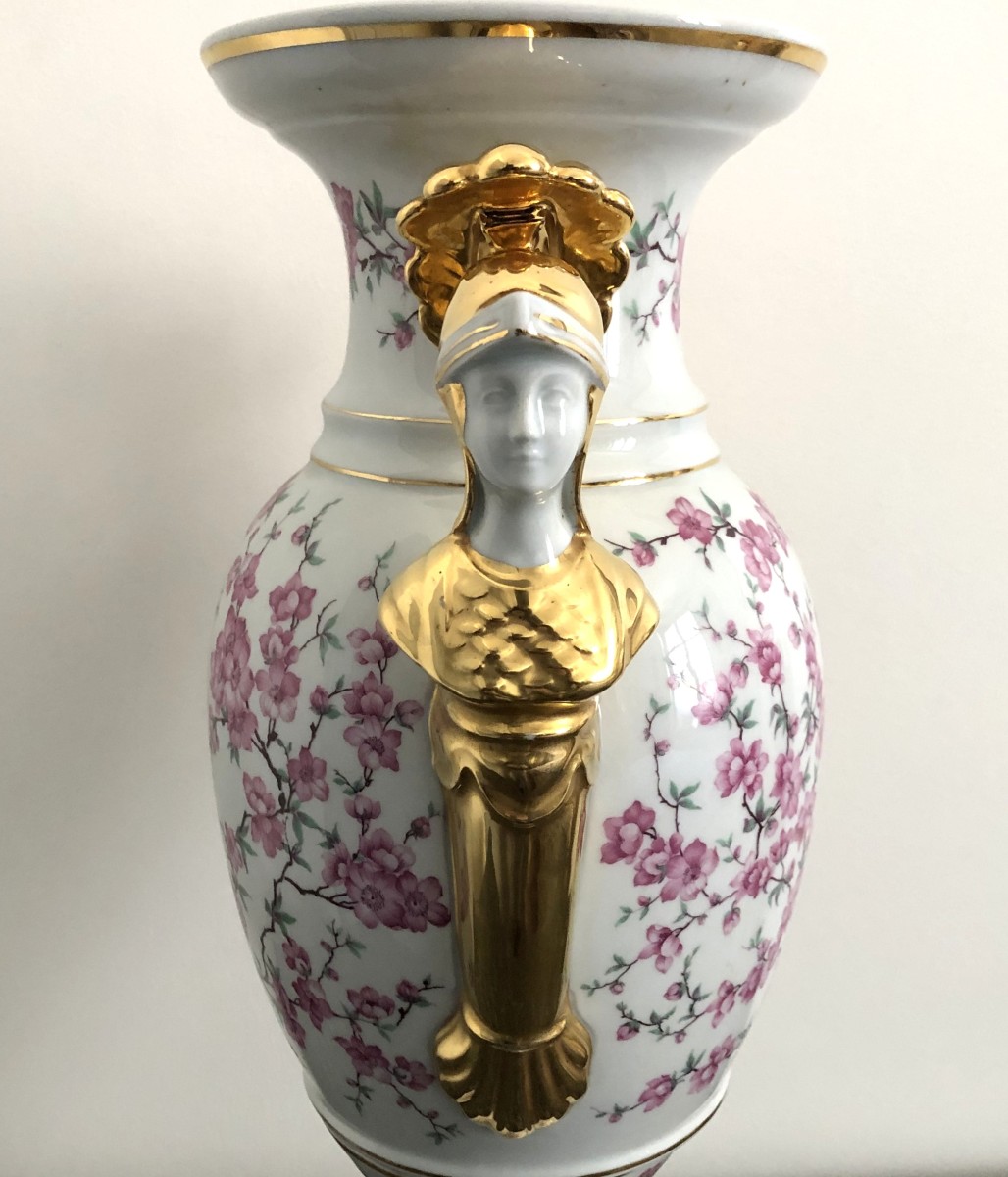 Limoges / Château Du Cruou Imposing Porcelain Vase 46 Cm-photo-4