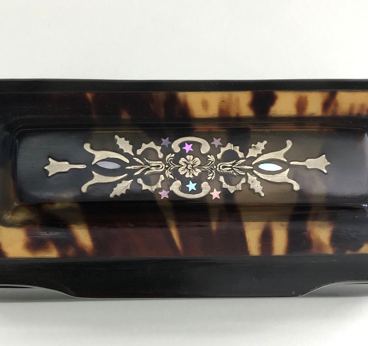 Old Horn And Tortoiseshell Snuffbox With 19th Century Inlays-photo-4