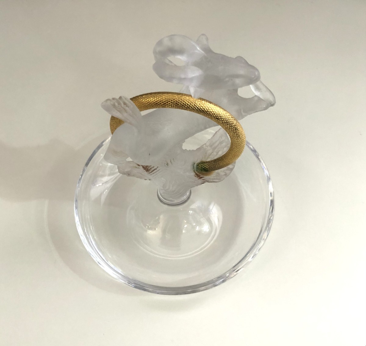 Ibouquetin Empty Pocket Sculpture In Crystal And Glass Paste Signed Daum France-photo-2