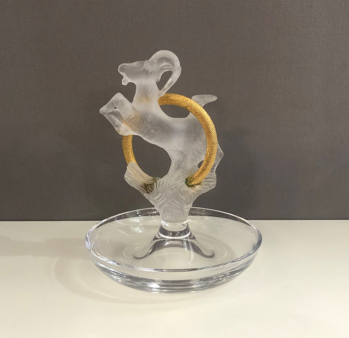 Ibouquetin Empty Pocket Sculpture In Crystal And Glass Paste Signed Daum France-photo-4