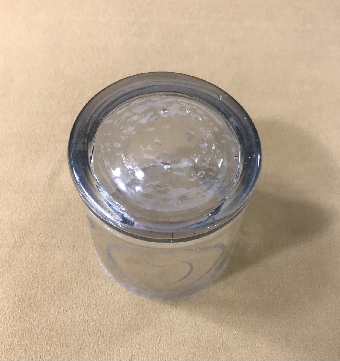 Ancien gobelet Normand en verre gravé et chiffré C - époque XVIII ème-photo-4