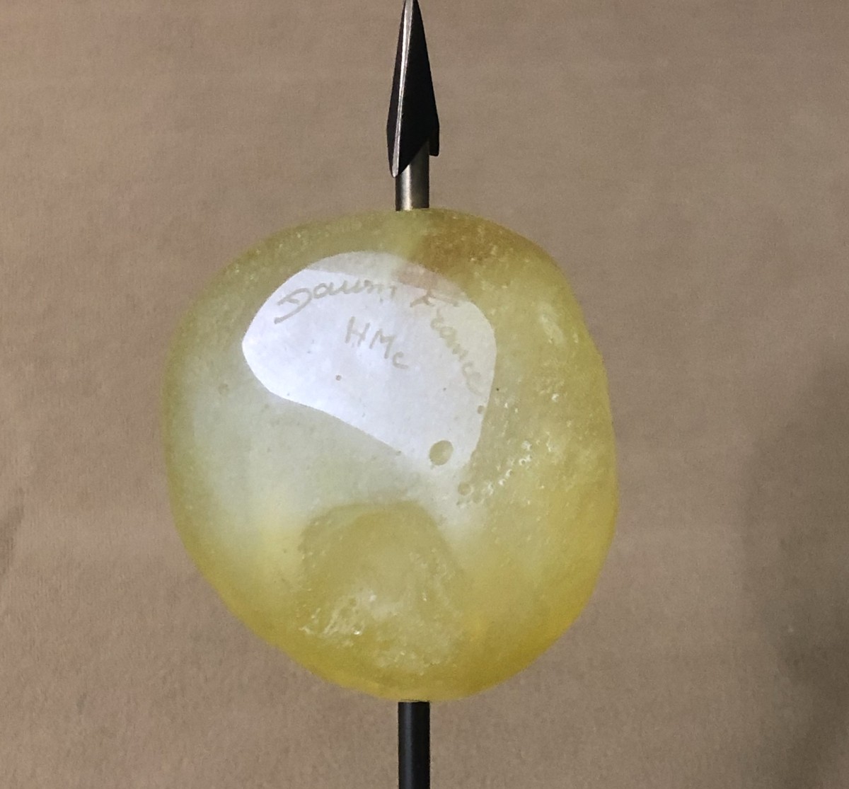 Pear Sculpture In Glass Paste Signed Daum France Hmc By Hilton Mac Connic-photo-4