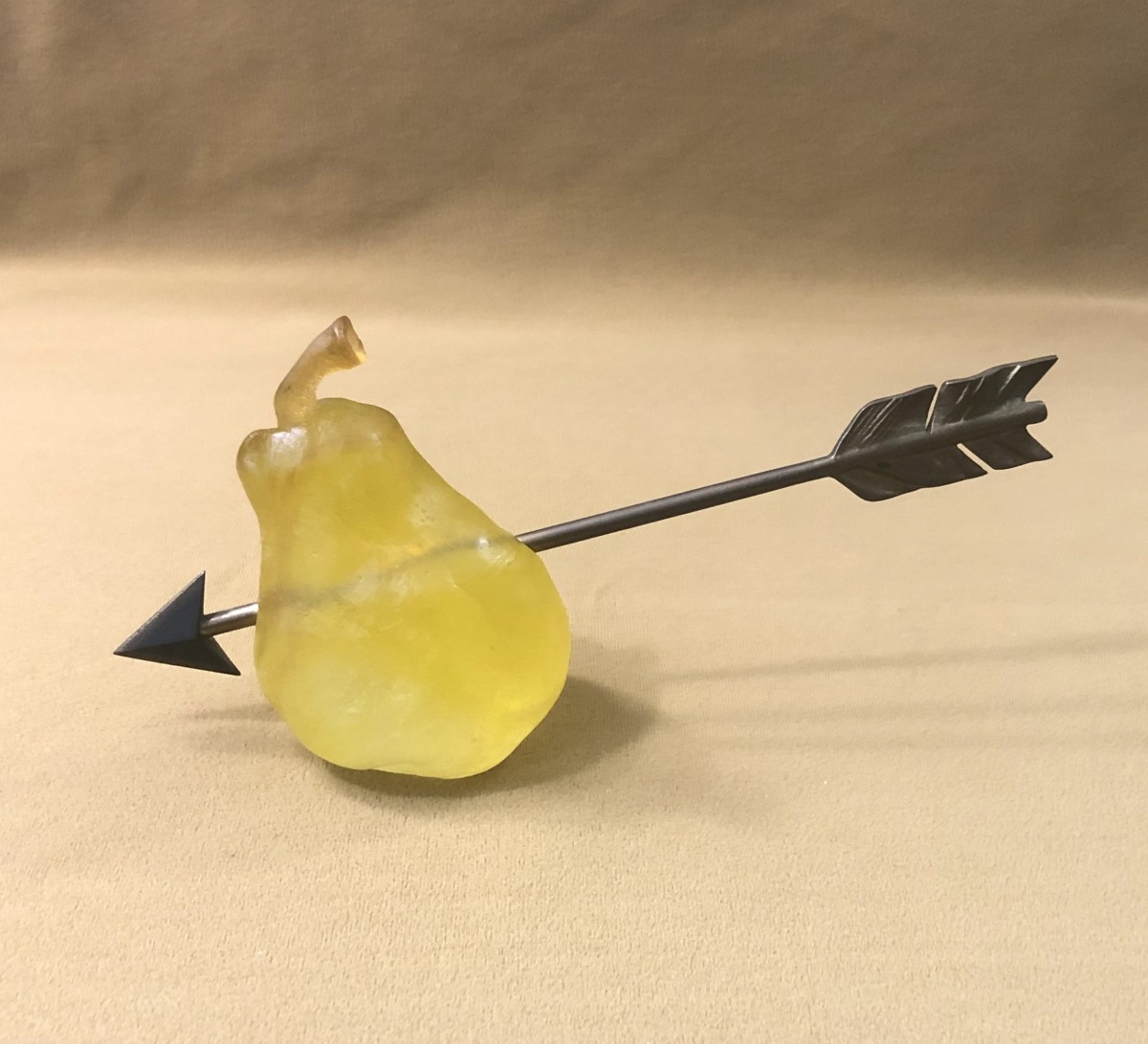 Pear Sculpture In Glass Paste Signed Daum France Hmc By Hilton Mac Connic