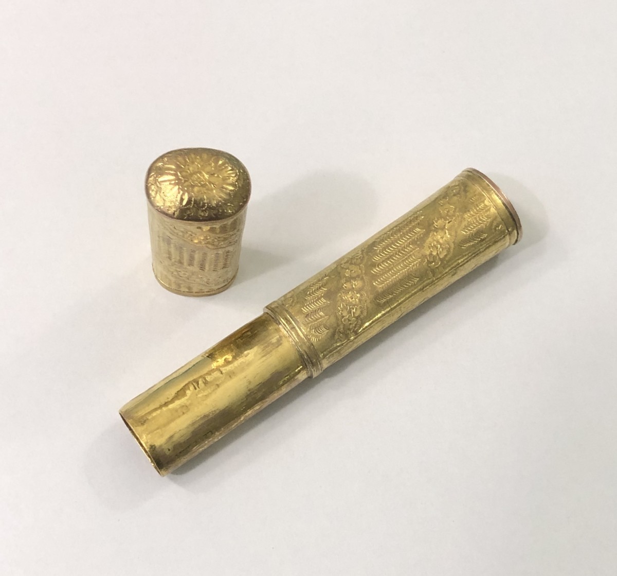 Old Louis XVI Period Pompon Wax Stick Case-photo-4
