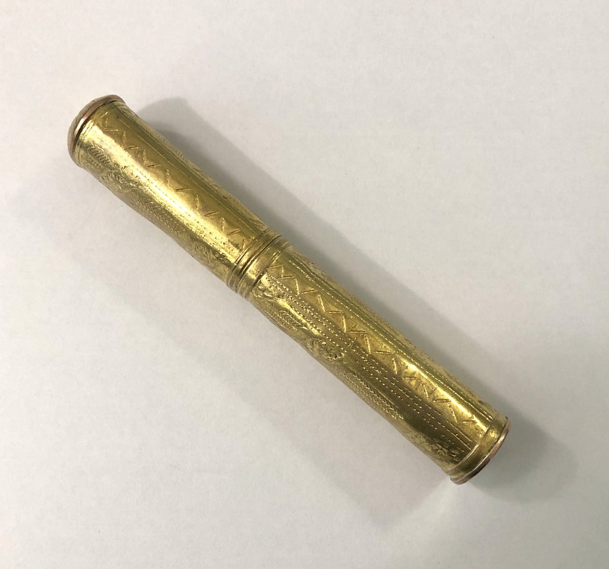 Old Louis XVI Period Pompon Wax Stick Case-photo-2