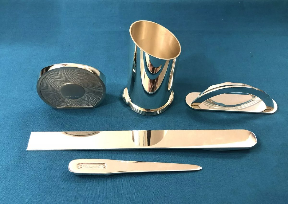 Nécessaire de bureau CHRISTOFLE en métal argenté-photo-7
