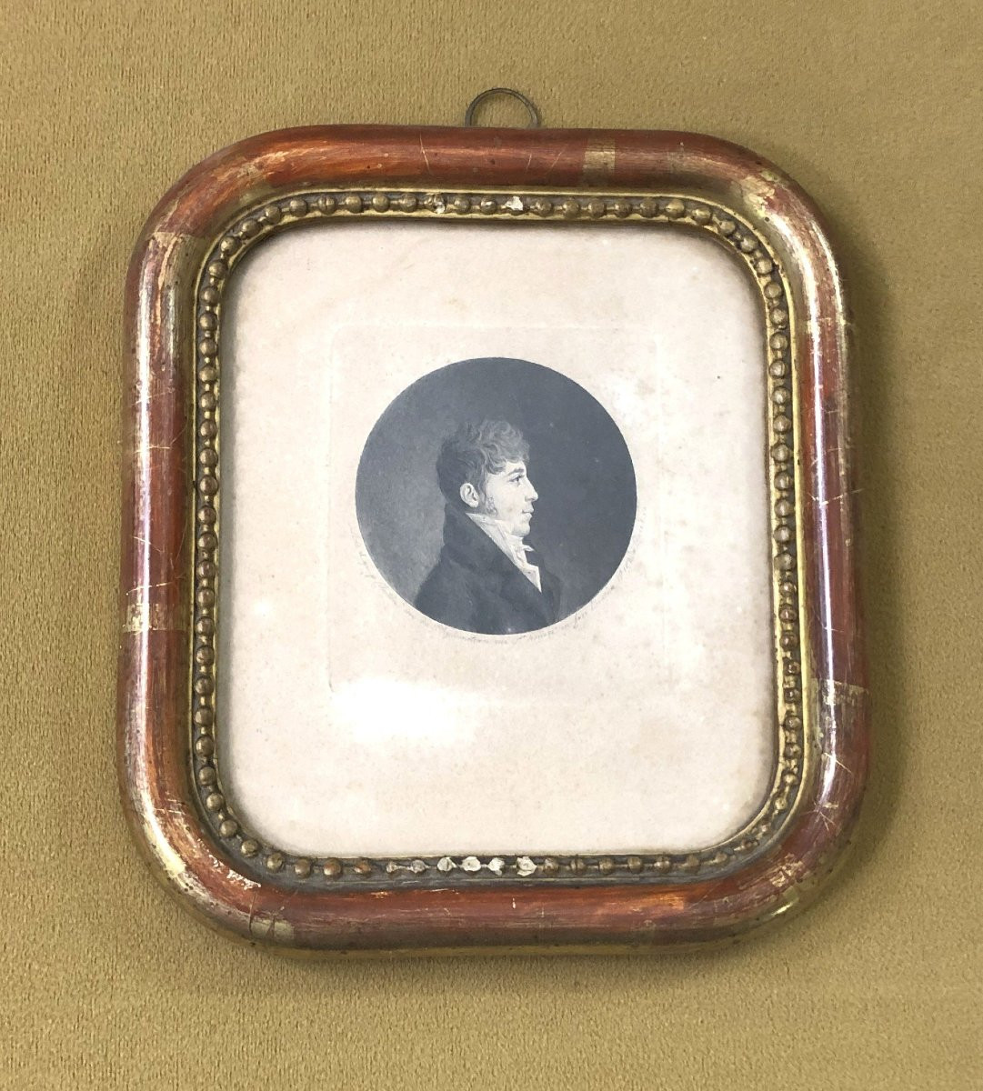 Old Physionotrace By Chretien, Portrait Of A Gentleman From The End Of The 18th Century-photo-3