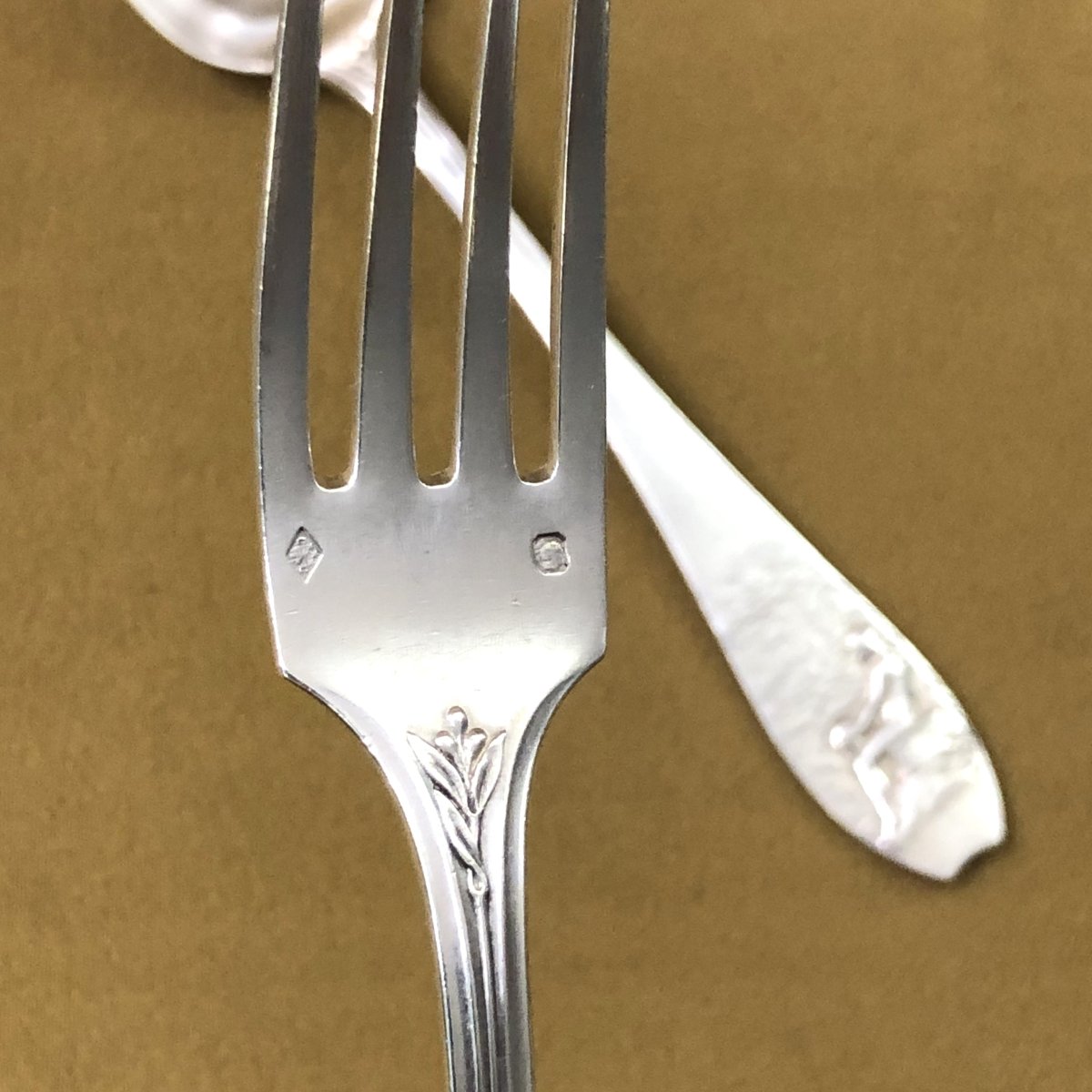 Christofle Art Nouveau Cutlery In Solid Silver Minerve Signed O. Roty-photo-3